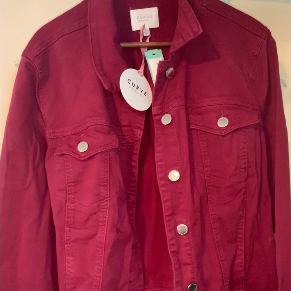 NWT- Raspberry Denim Jacket